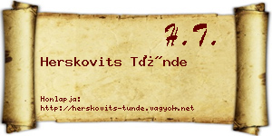 Herskovits Tünde névjegykártya
